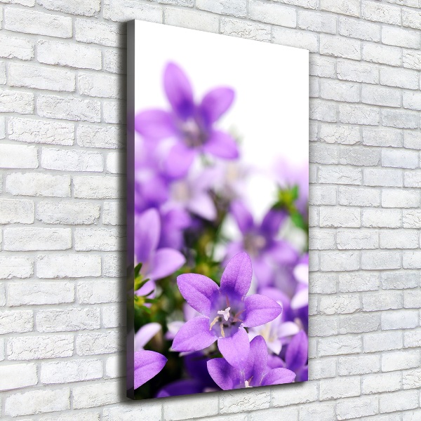 Quadro su tela canvas verticale Campanelle viola