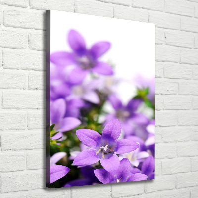 Quadro su tela canvas verticale Campanelle viola