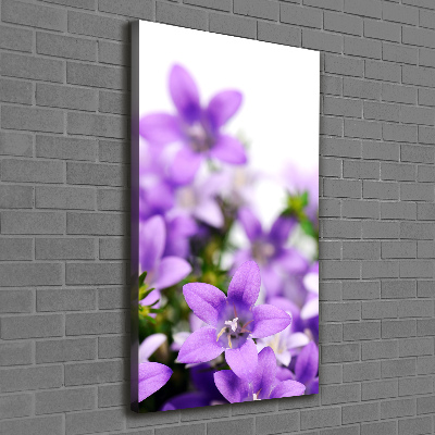 Quadro su tela canvas verticale Campanelle viola
