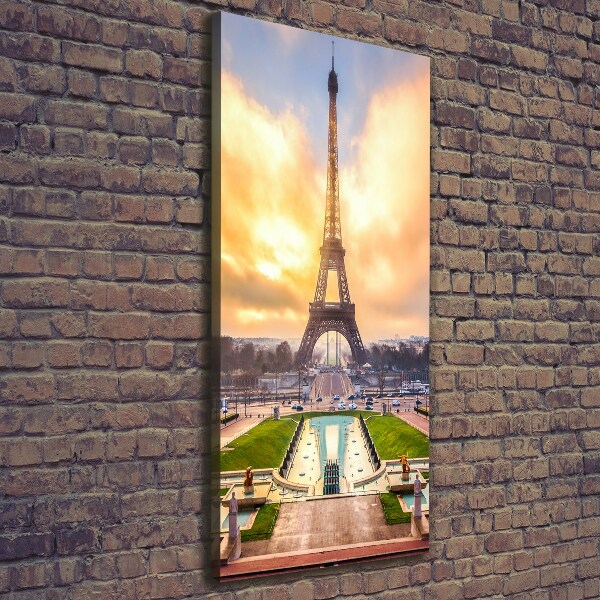 Stampa quadro su tela verticale Torre Eiffel Parigi