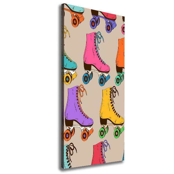 Quadro su tela canvas verticale Pattini a rotelle colorati