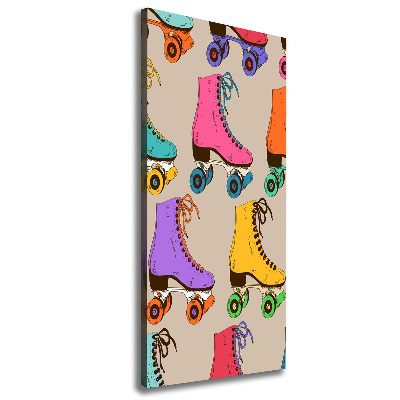 Quadro su tela canvas verticale Pattini a rotelle colorati