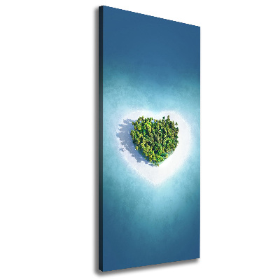 Quadro foto su tela verticale Spiaggia a forma di cuore