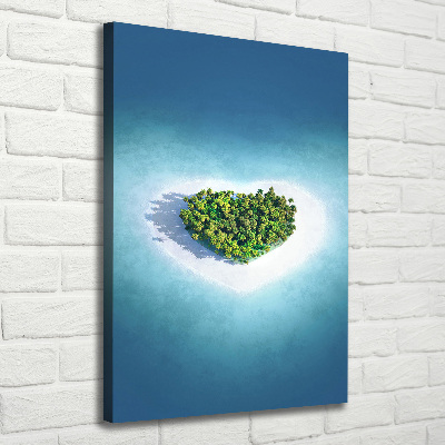 Quadro foto su tela verticale Spiaggia a forma di cuore