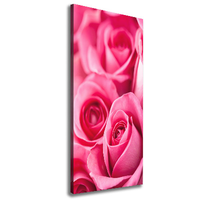 Quadro su tela canvas verticale Rose rosa