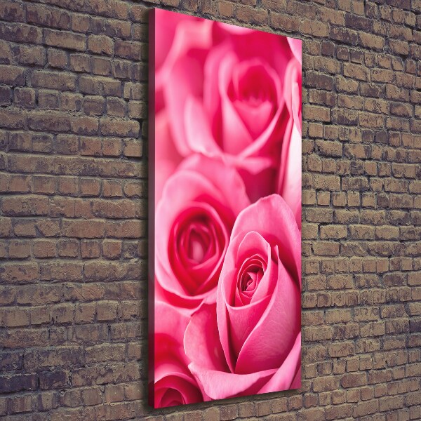 Quadro su tela canvas verticale Rose rosa