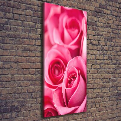 Quadro su tela canvas verticale Rose rosa
