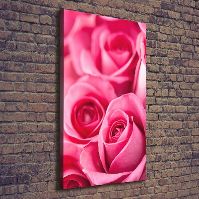 Quadro su tela canvas verticale Rose rosa