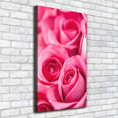 Quadro su tela canvas verticale Rose rosa