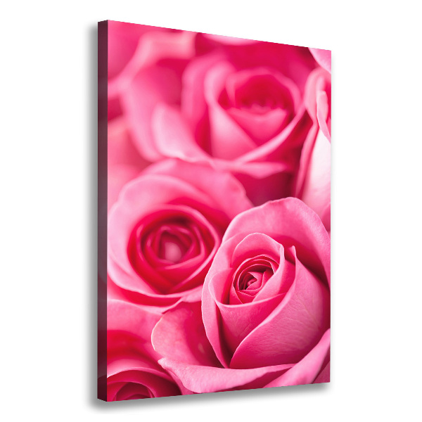 Quadro su tela canvas verticale Rose rosa