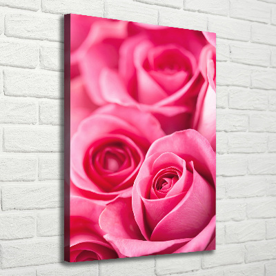 Quadro su tela canvas verticale Rose rosa