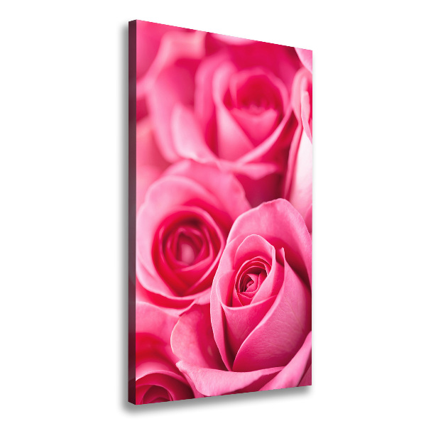 Quadro su tela canvas verticale Rose rosa