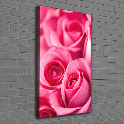 Quadro su tela canvas verticale Rose rosa