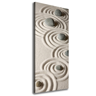 Quadro foto su tela verticale Pietre nella sabbia