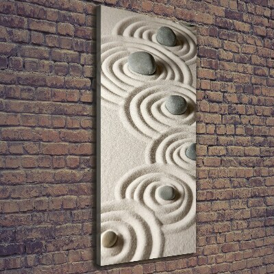 Quadro foto su tela verticale Pietre nella sabbia