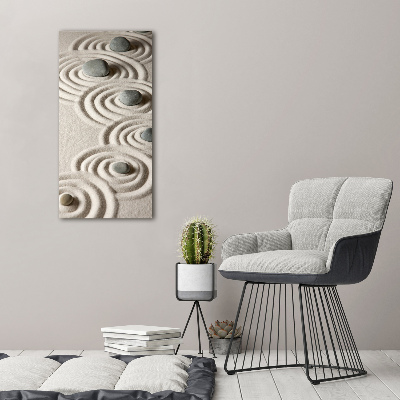 Quadro foto su tela verticale Pietre nella sabbia