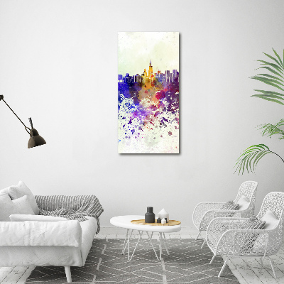 Quadro su tela canvas verticale Chicago colorata