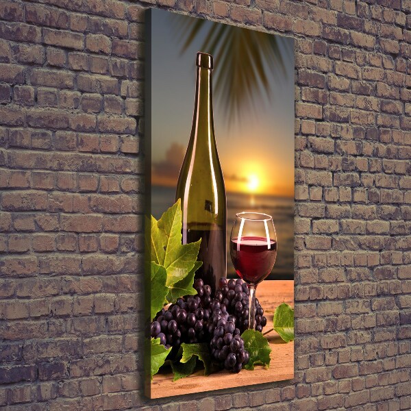 Quadro su tela canvas verticale Uva e vino
