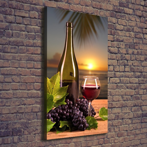 Quadro su tela canvas verticale Uva e vino
