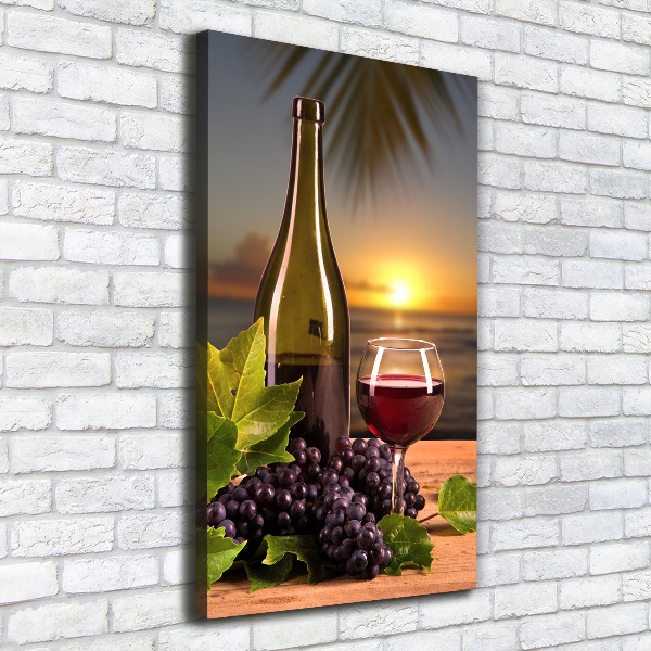 Quadro su tela canvas verticale Uva e vino