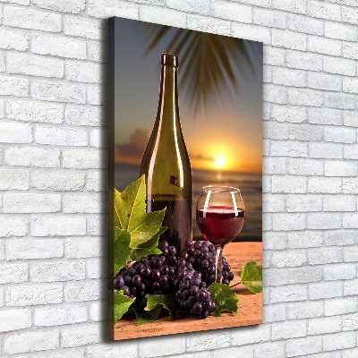 Quadro su tela canvas verticale Uva e vino