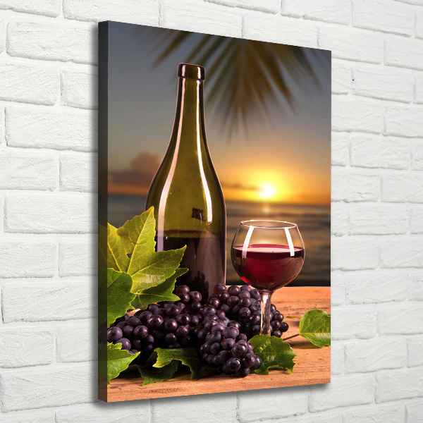 Quadro su tela canvas verticale Uva e vino