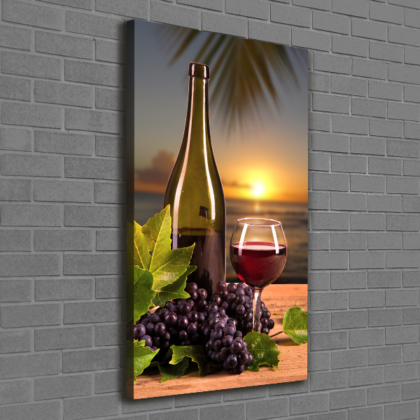 Quadro su tela canvas verticale Uva e vino
