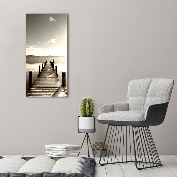 Stampa quadro su tela verticale Molo in legno