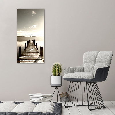 Stampa quadro su tela verticale Molo in legno