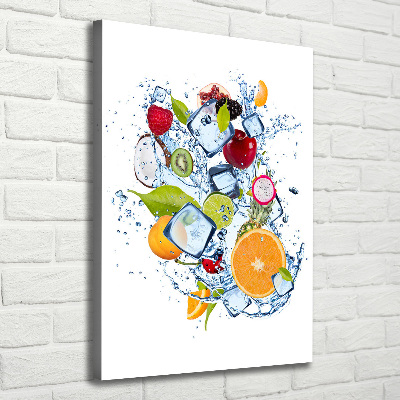 Quadro foto su tela verticale Frutta e ghiaccio