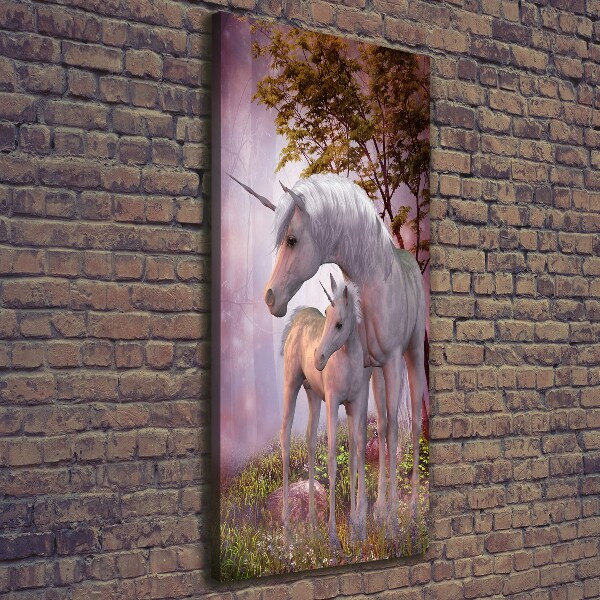 Quadro su tela canvas verticale Unicorni