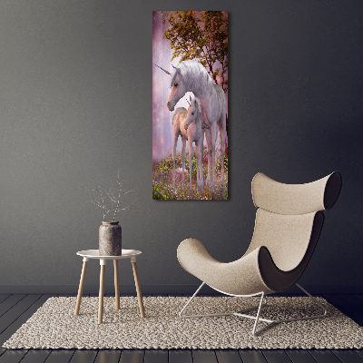 Quadro su tela canvas verticale Unicorni