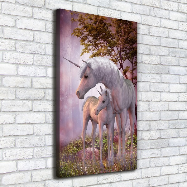 Quadro su tela canvas verticale Unicorni