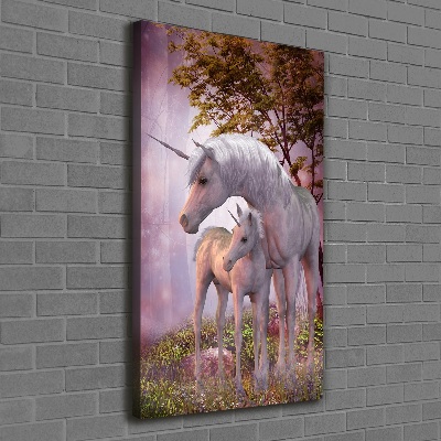 Quadro su tela canvas verticale Unicorni