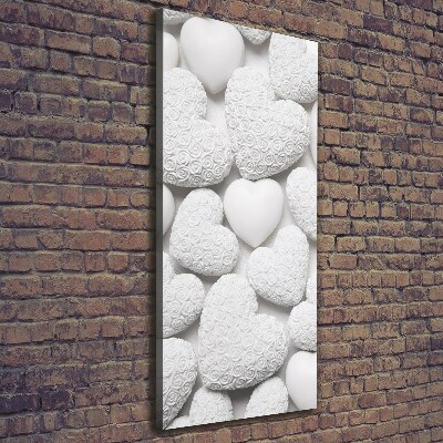 Quadro su tela canvas verticale Sfondo a forma di cuore bianco