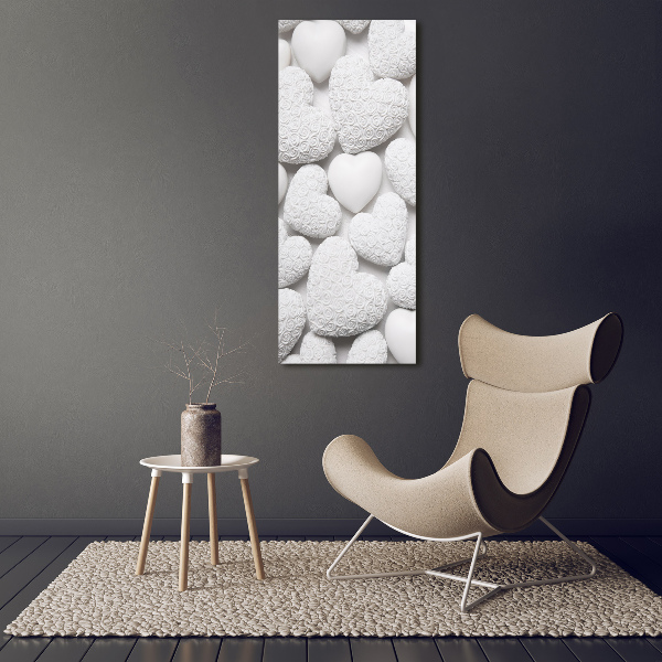 Quadro su tela canvas verticale Sfondo a forma di cuore bianco
