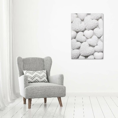 Quadro su tela canvas verticale Sfondo a forma di cuore bianco