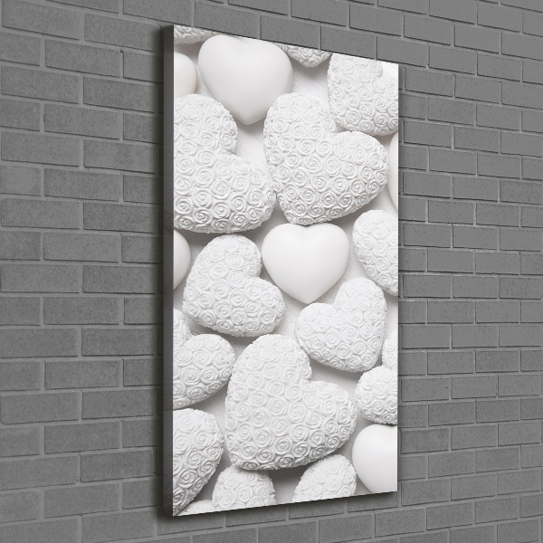 Quadro su tela canvas verticale Sfondo a forma di cuore bianco