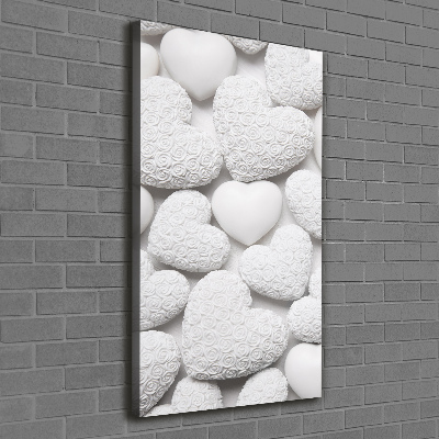 Quadro su tela canvas verticale Sfondo a forma di cuore bianco