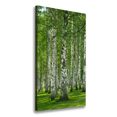 Quadro su tela canvas verticale Foresta di betulle