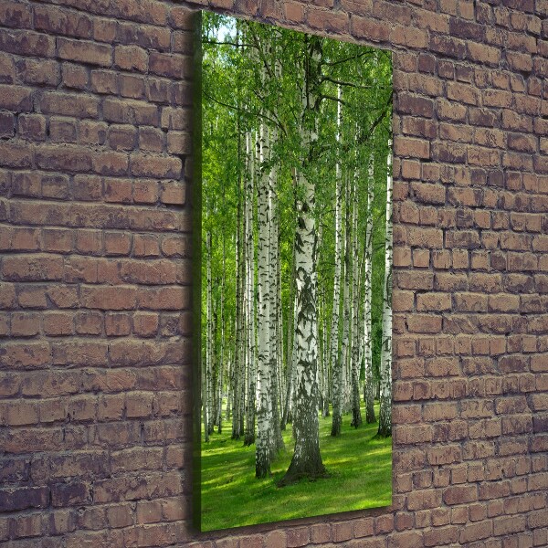 Quadro su tela canvas verticale Foresta di betulle