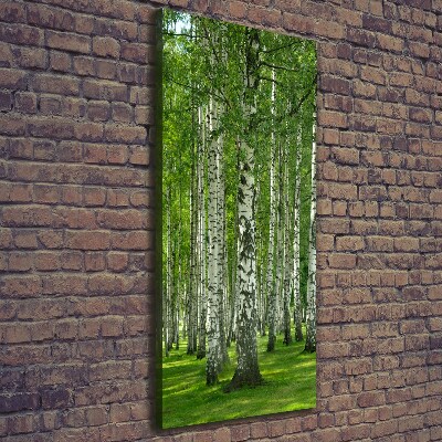 Quadro su tela canvas verticale Foresta di betulle