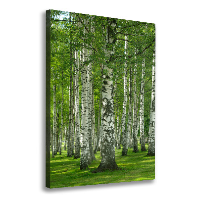 Quadro su tela canvas verticale Foresta di betulle