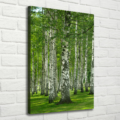 Quadro su tela canvas verticale Foresta di betulle