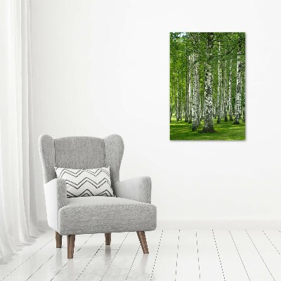 Quadro su tela canvas verticale Foresta di betulle