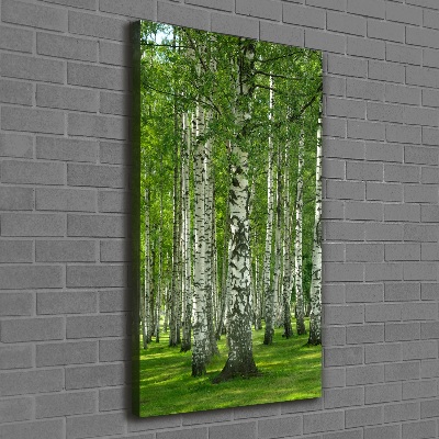 Quadro su tela canvas verticale Foresta di betulle