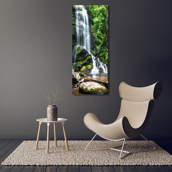 Quadro foto su tela verticale Cascata nella giungla