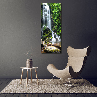 Quadro foto su tela verticale Cascata nella giungla