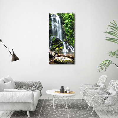 Quadro foto su tela verticale Cascata nella giungla