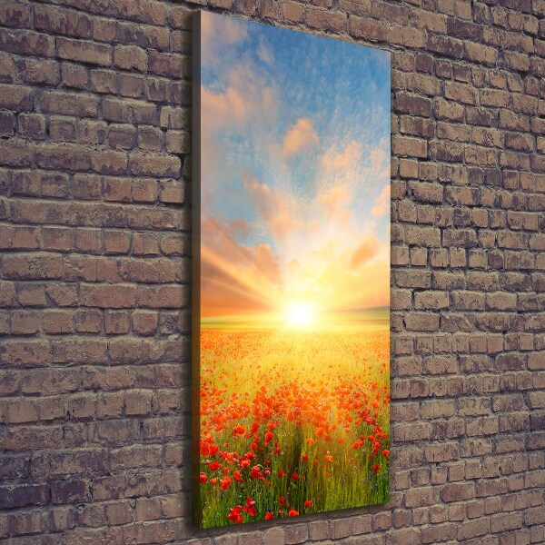 Quadro su tela canvas verticale Campo di papaveri